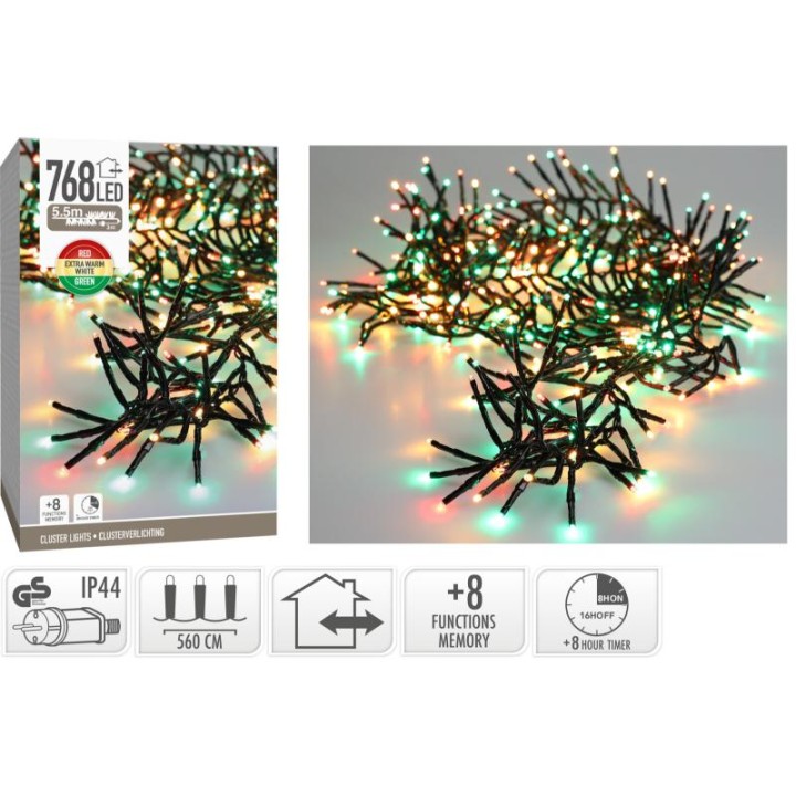 CLUSTER LIGHTS 768LED 5.5M- MULTICOLOR