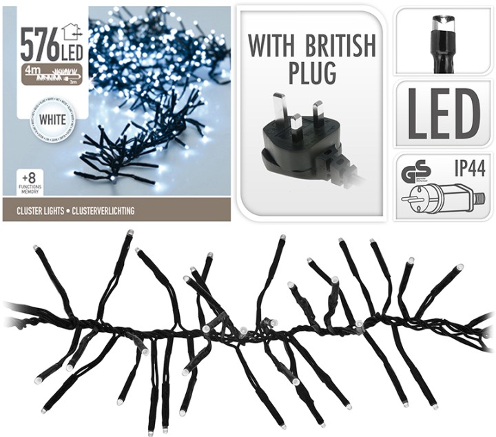 XMAS CLUSTERLIGHTS 576 LED WHITE