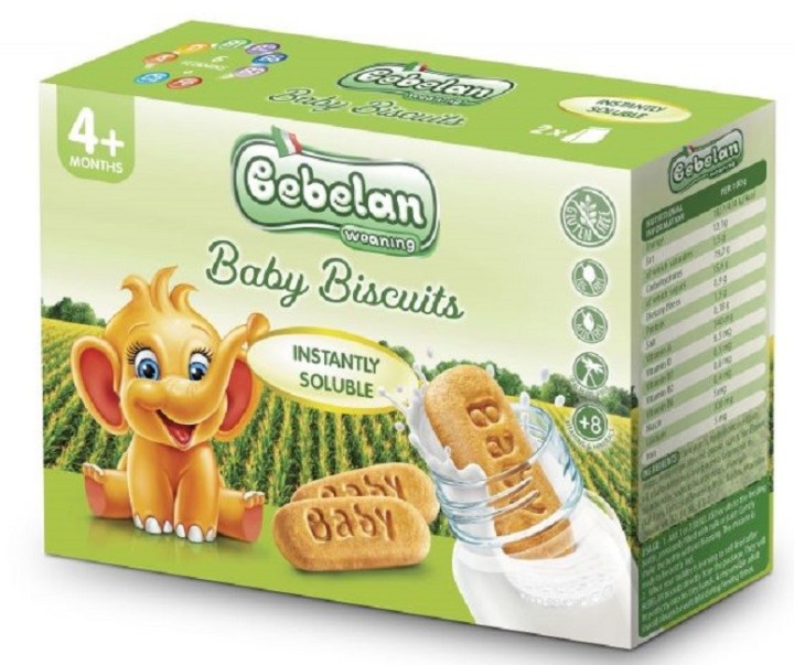 Bebelan Instantly Soluble Baby, Biscuits, 2x125g x 4m+