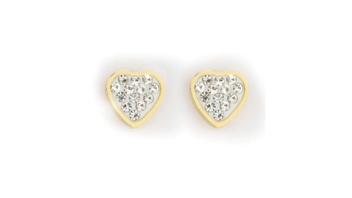 Borghetti Pharma Gold Heart Stainless Steel Earrings (508310)