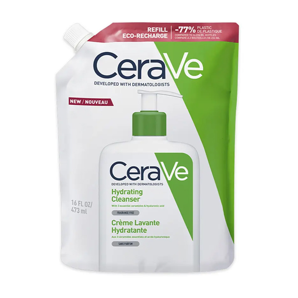 CeraVe Hydrating Cleanser Refill Face & Body Cleansing Cream for Normal to Dry Skin, 473ml