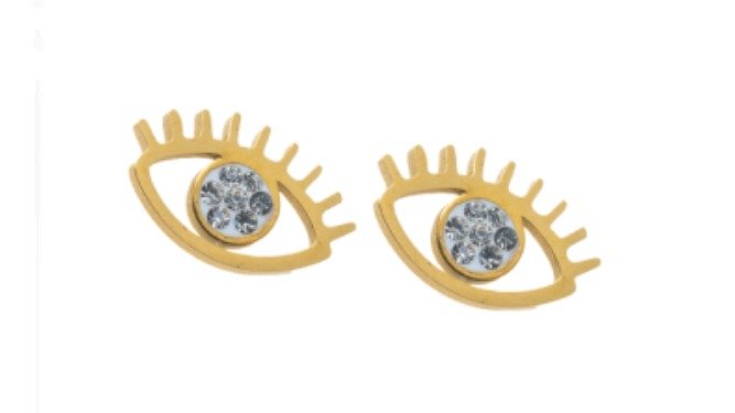 Borghetti Pharma Gold Eyes Stainless Steel Earrings (509577)