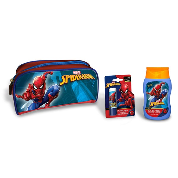 Lorenay Spiderman Children's Toiletry Bag with Shampoo & Shower Gel 2 in 1, 200ml & Lip Balm, 4g, 1set