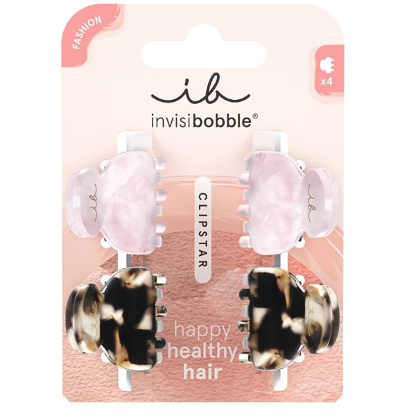 Invisibobble Clipstar Happy Healthy Hair Mini Clip, 4pcs