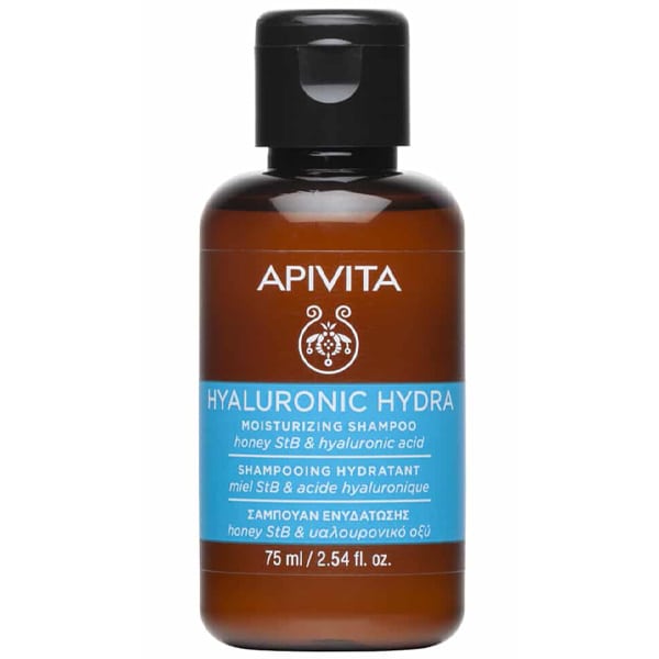 Apivita Hyaluronic Hydra Travel Size Moisturizing Shampoo with Honey StB & Hyaluronic Acid, 75ml