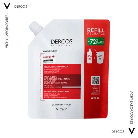 Vichy Dercos Energy+ Energizing Shampoo Against Hair Loss Refill, 400ml