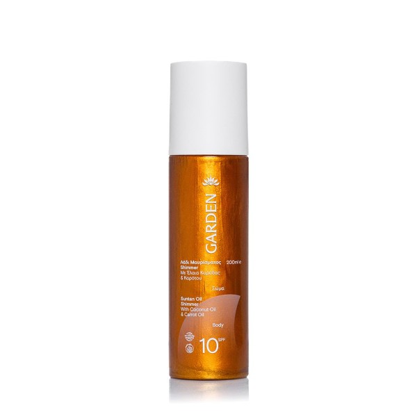 Garden Suntan Shimmer Oil With Coconut/Carot Spf10 200ml