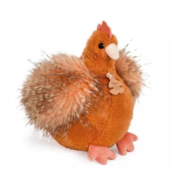DOUDOU Orange and Red Hen Plush Toy 20cm