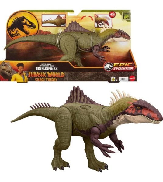 Jurassic World Chaos Theory Battle Roarin’ Becklespinax Dinosaur Action Figure