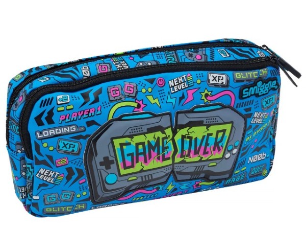 Smiggle Eclipse Pocket Character Pencil Case - Mid Blue
