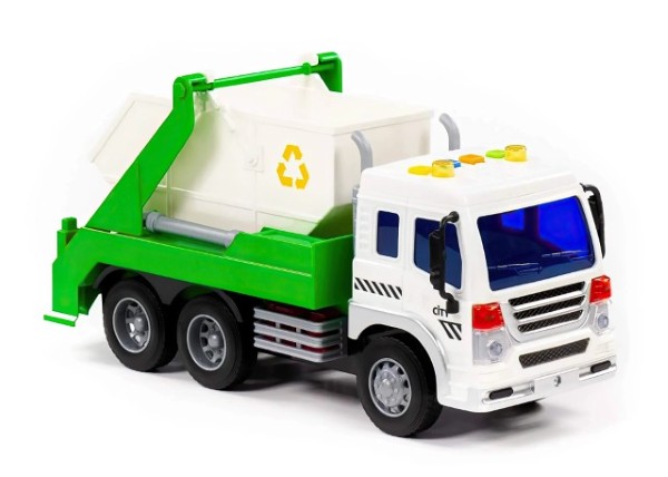 Polesie City Waste Skip Truck – Friction Powered