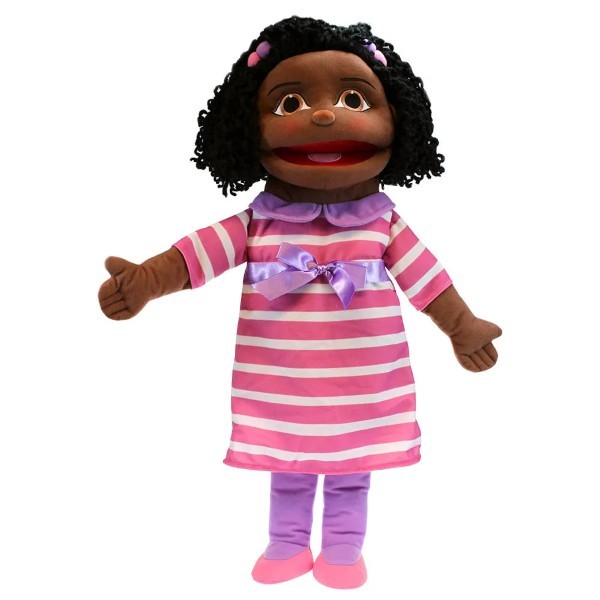 The Puppet Company - People Puppet Buddies - Medium Girl (Dark Skin Tone)