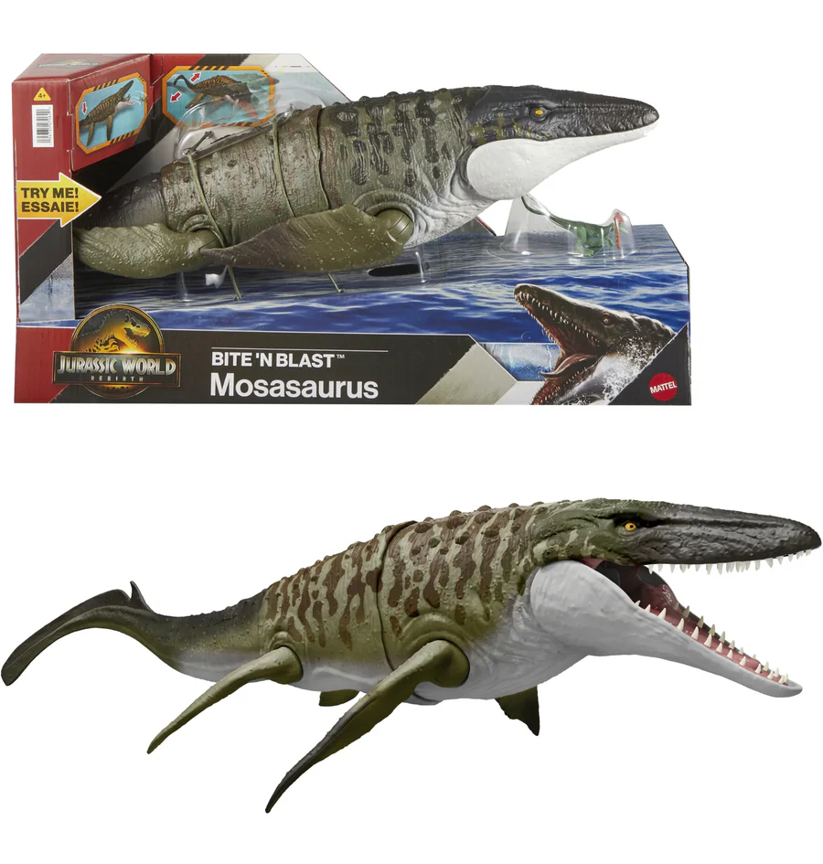 🦖 Jurassic World Rebirth Bite 'N Blast Mosasaurus Dinosaur