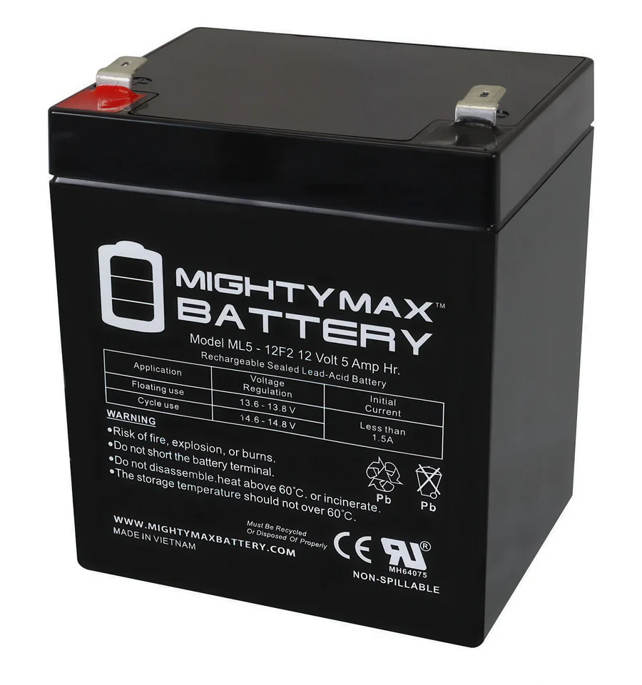 MIGHTY MAX 12V 5AH Sealed Lead Acid Battery