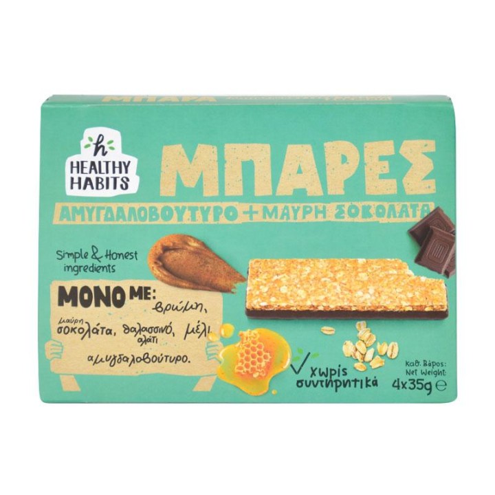 HEALTHY HABITS ALMOND DARK CHOCO 4X35GR