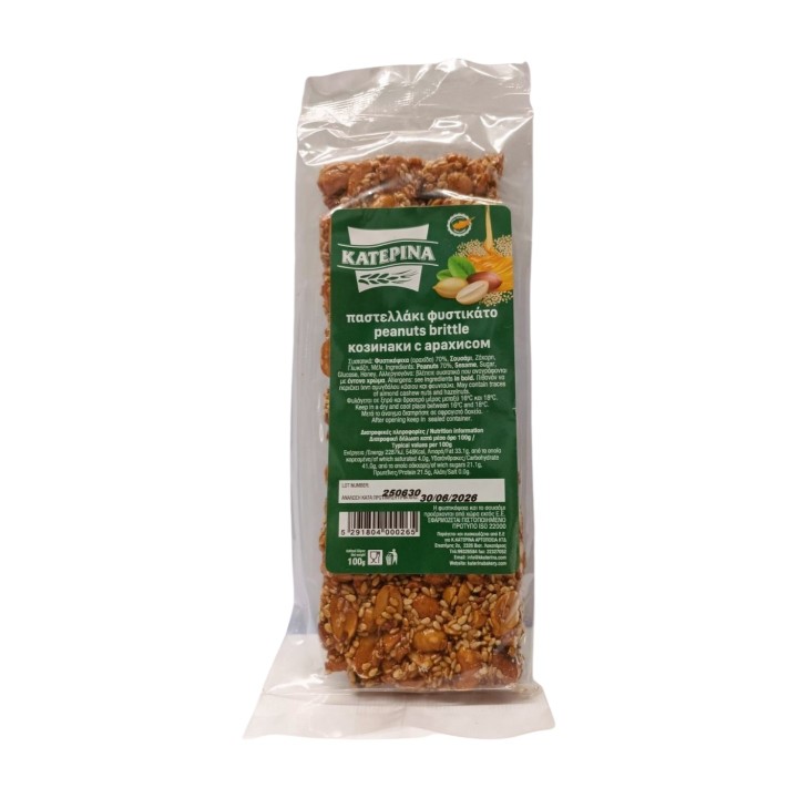 KATERINA PEANUTS BRITTLE Pitta Satzis 100GR