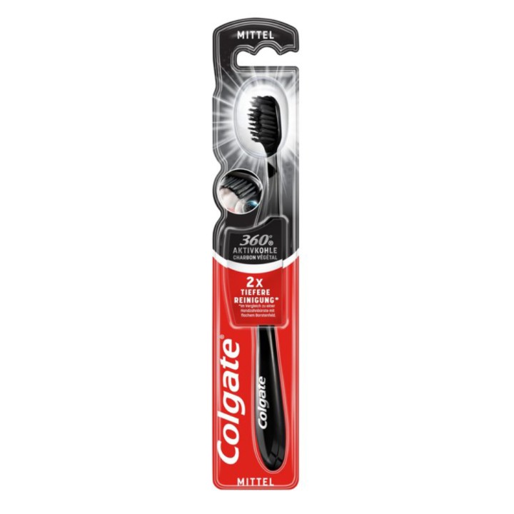 Colgate 360 Charcoal Black Medium Toothbrush