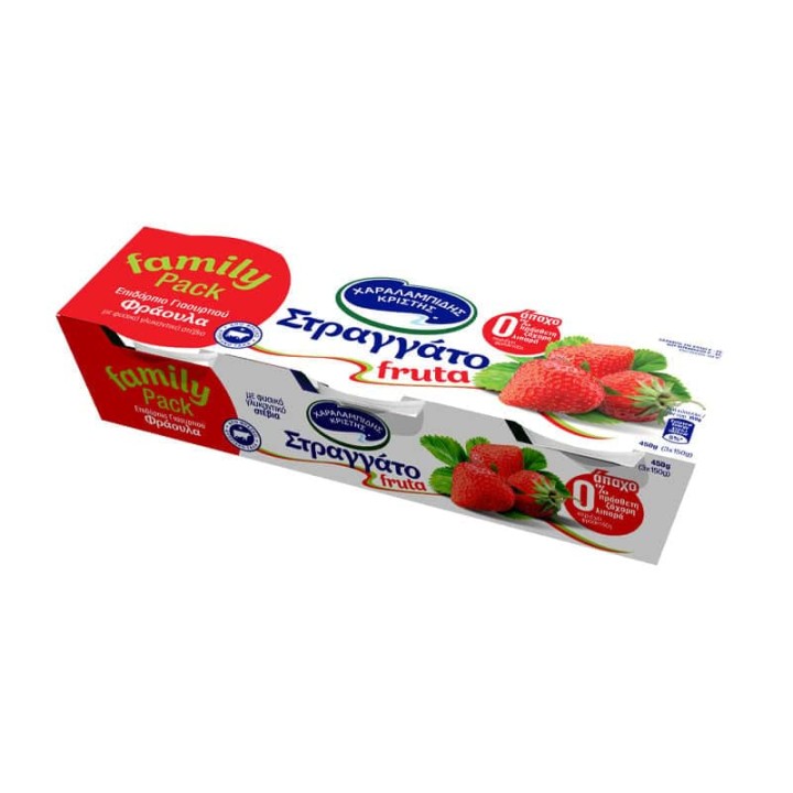 Charalambidis Christis Fruit Yogurt Straggato Strawberry 3X150G