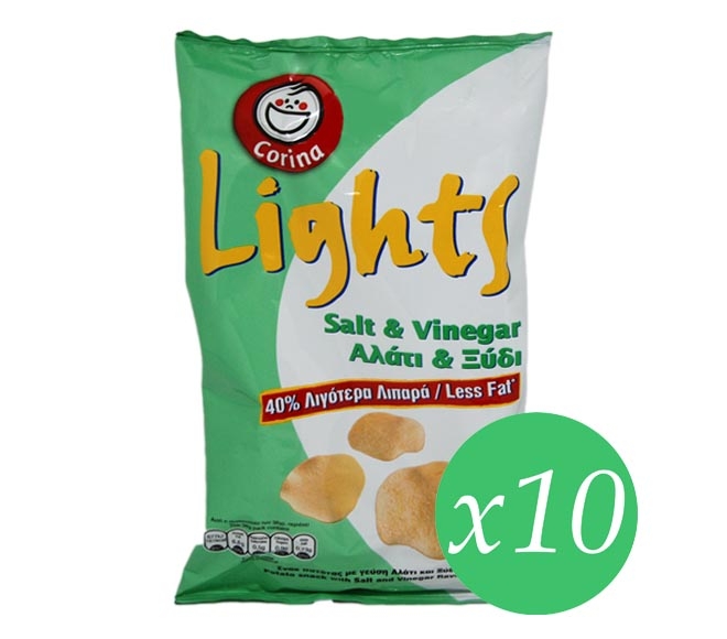 Corina Lights Salt & Vinegar Chips 10Pcs X 36G
