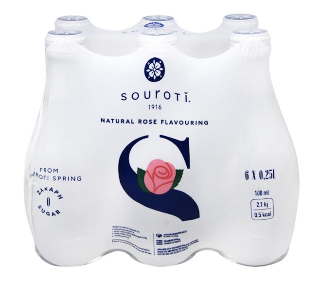 SOUROTI sparkling water 6x250ml - natural rose flavouring