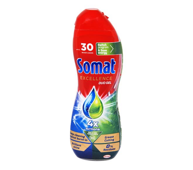 Somat Dishwasher Duo Gel Excellence Grease Cutting 540Ml Active Degreasers