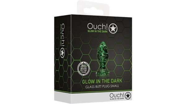 Shots - Ouch! Glass Butt Plug - Small clear