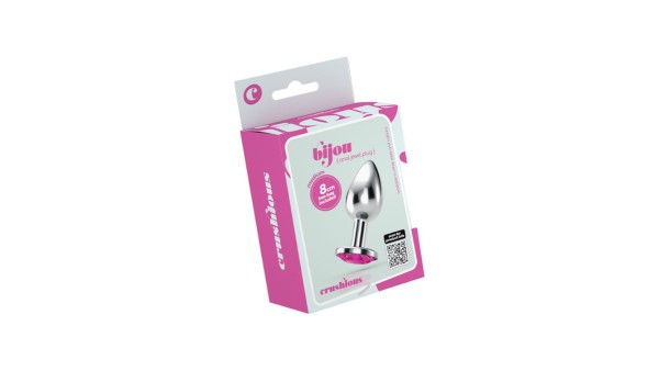 CRUSHIOUS BIJOU ANAL JEWEL PLUG PINK MEDIUM WITH FREE VELVETY BAG