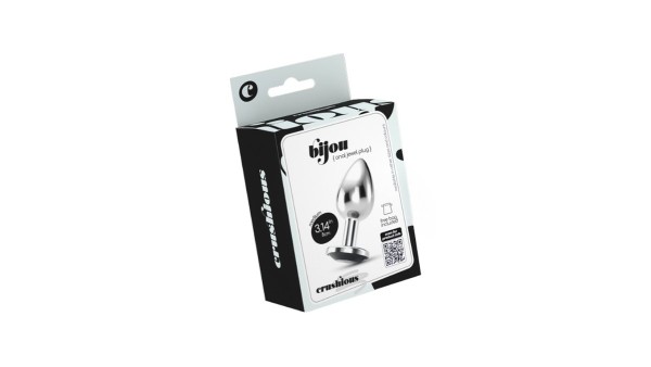 CRUSHIOUS BIJOU ANAL JEWEL PLUG BLACK SMALL WITH FREE VELVETY BAG