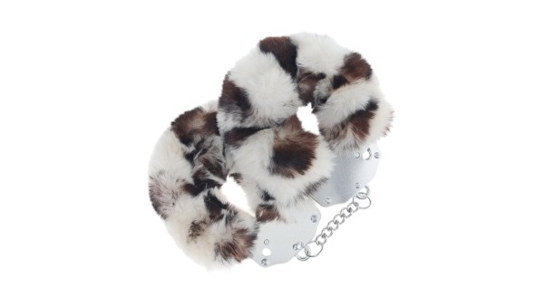 Heavy-duty Fluffy Handcuffs - Snow Leopard