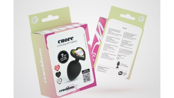 CRUSHIOUS CUORE SMALL ANAL PLUG WITH 4 INTERCHANGEABLE JEWELS