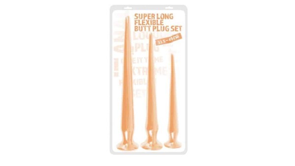 Super Long Flexible Butt Plug Set FLESH COLOR