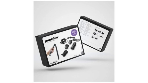 BONDAGE PUNISHER KIT WITH 8 CRUSHIOUS PIECES BLACK