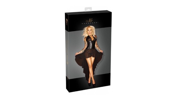 Noir Translucent Powernet Long Dress XLARGE