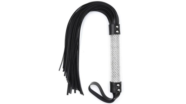 Tails Flogger whip with Rhinestoned Handle 50 cm