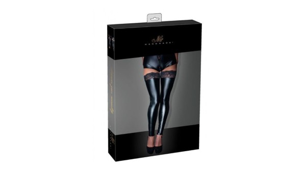 Shiny Matte Stocking with Lace LARGE