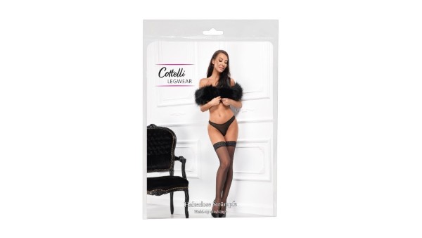 Cottelli Classy Elegant Hold-up stockings with 6 cm wide lace trim MEDIUM