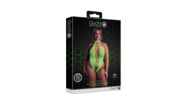 High-waisted bodysuit - Plus size - Neon green
