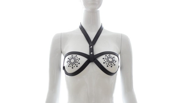 Mini leather strap Bra (without nipple covers)