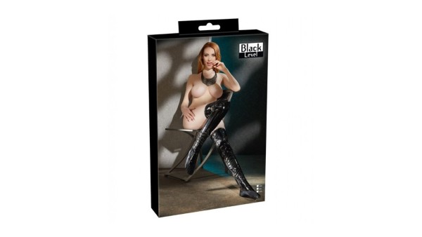 Shiny Vinyl Stocking with Zip M/L