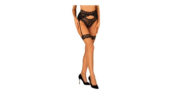 Obsessive Sensual stockings with feminine lace trim S/M