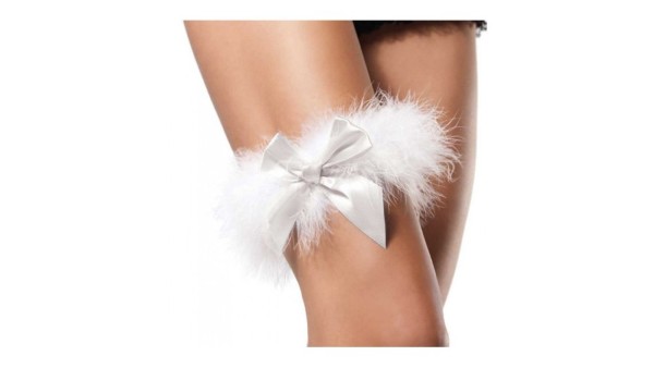White Marabou Garter