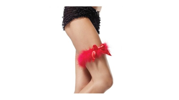 Red Marabou Garter