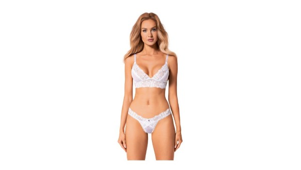 Obsessive Heavenlly white bra and thong set XS/S