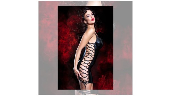 Aline Wetlook Mini Dress with Lacing XLARGE