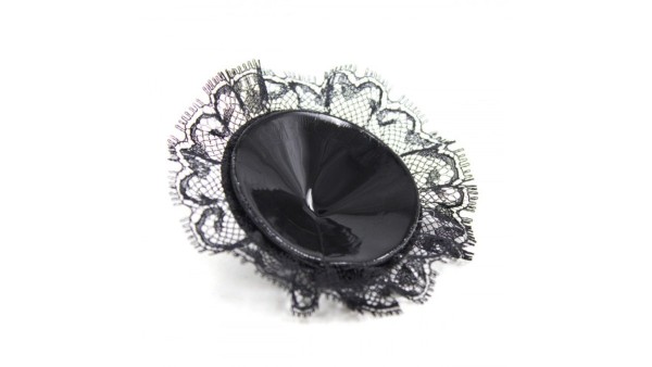 Reusable Black Nipple Cover With Lace Black