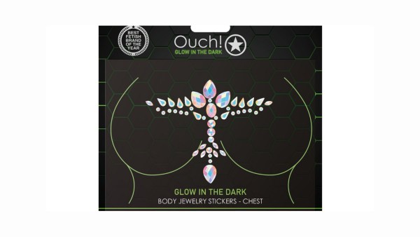 OUCH! GLOW IN THE DARK BODY JEWELRY STICKERS CHEST
