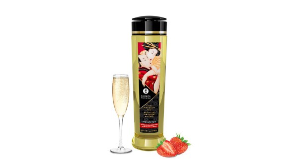Shunga Romance Sparkling Strawberry Wine Massage Oil 240ml