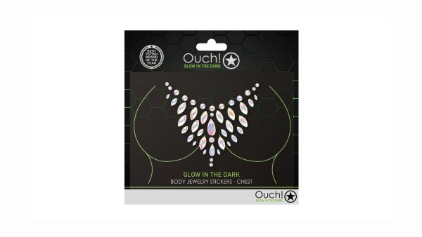 OUCH! GLOW IN THE DARK BODY JEWELRY STICKERS CHEST