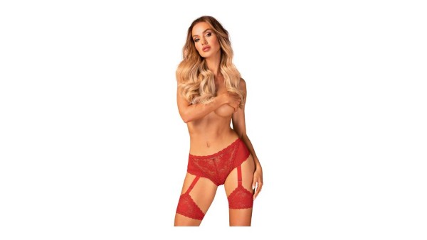 Obsessive Belovya sensual red garter panties XS/S