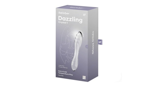 SATISFYER DAZZLING CRYSTAL 1 GLASS DILDO TRANSPARENT